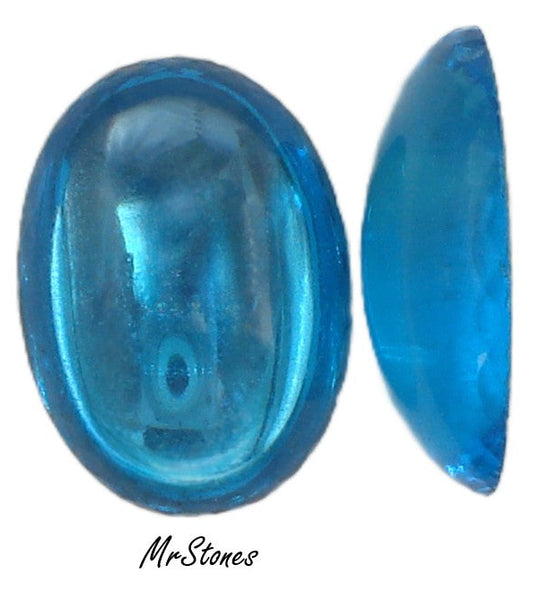 25x18mm (2195) Czech Aqua Blue Oval Cabochon