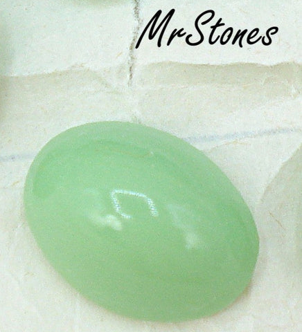 18x13mm (2195) Light Green Minty Oval Cabochon 7.7mm Dome Western Germany