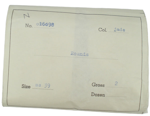 8mm (3190) (39ss) Jade Green Glass Round Lentel Shape