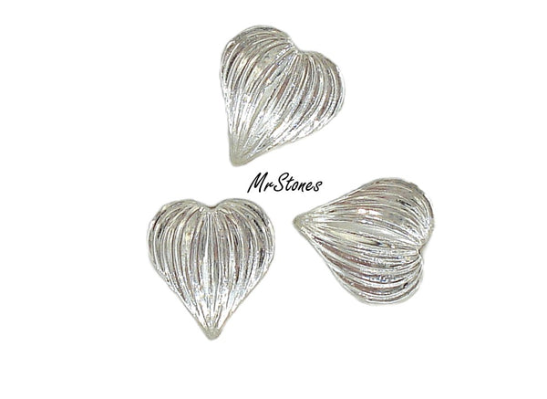 12mm (2800) Crystal Heart Shape Ribbed Flatback