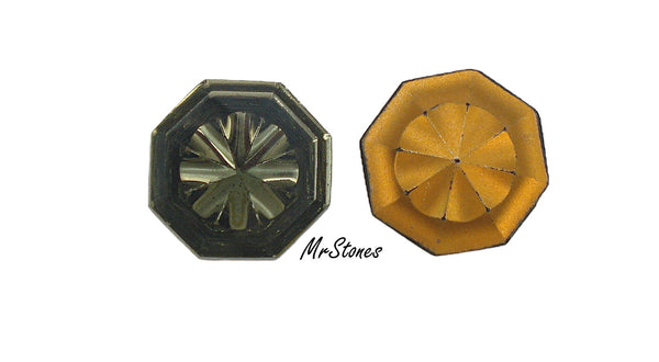 23mm Black Diamond Octagon Shallow Cut Glass Rhinestone