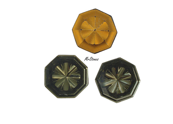 23mm Black Diamond Octagon Shallow Cut Glass Rhinestone