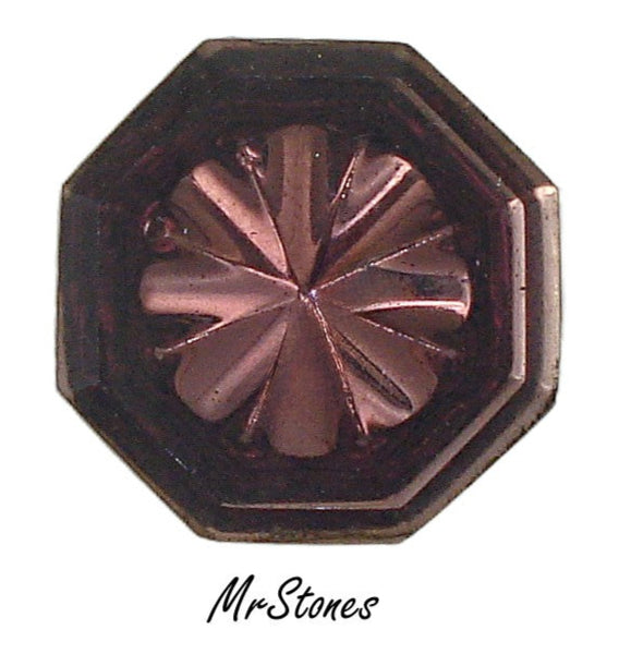 23mm Amethyst Octagon Shallow Cut Glass Rhinestone