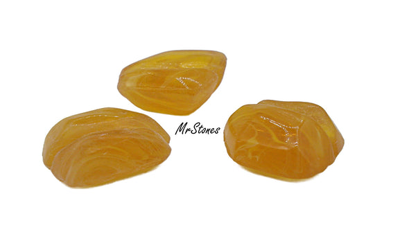 15x12mm (0103) Topaz Flawed Nugget Baroque Rock Glass Japan