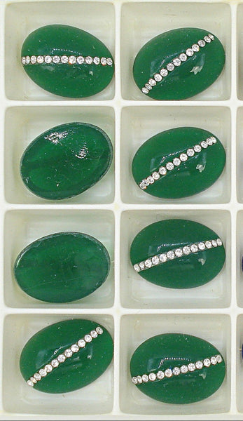 18x13mm (3901) Chrysophase Crystal Row Oval Cabochon Swarovski Specialty