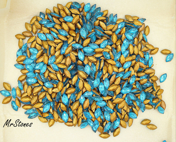 8x4mm (4200/2) TTC Czech Dark Aqua Marquise Navette 4pc/$1.00