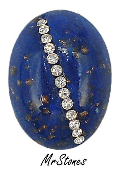 18x13mm (3901) Lapiz Lazuli Blue Glass Crystal Row Oval Cabochon Swarovski