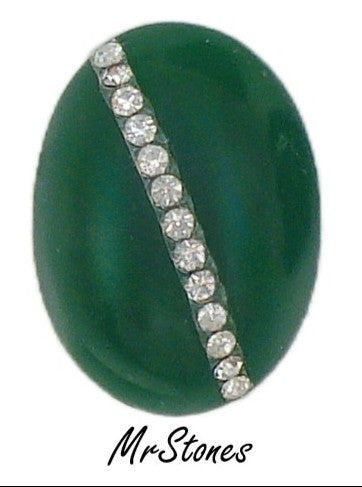 18x13mm (3901) Chrysophase Crystal Row Oval Cabochon Swarovski Specialty