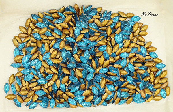 8x4mm (4200/2) TTC Czech Dark Aqua Marquise Navette 4pc/$1.00