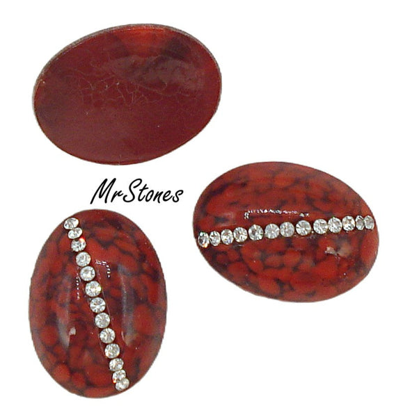 18x13mm (3901) Red Matrix Crystal Row Oval Cabochon Swarovski