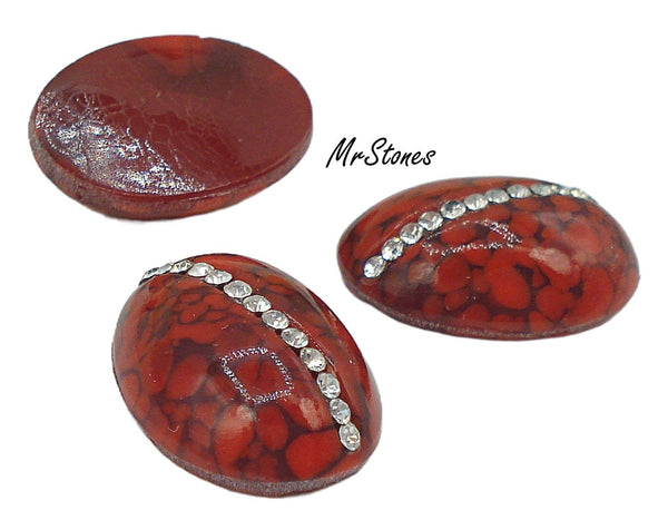 18x13mm (3901) Red Matrix Crystal Row Oval Cabochon Swarovski