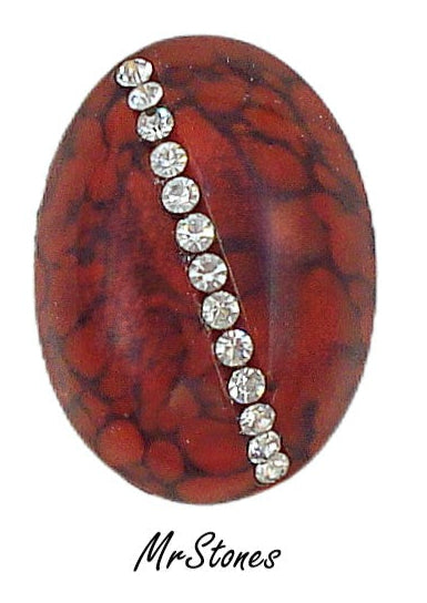 18x13mm (3901) Red Matrix Crystal Row Oval Cabochon Swarovski
