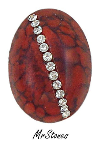 18x13mm (3901) Red Matrix Crystal Row Oval Cabochon Swarovski