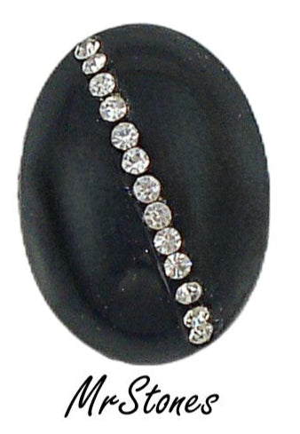 18x13mm (3901) Jet Black Crystal Row Oval Cabochon Swarovski