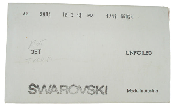 18x13mm (3901) Jet Black Crystal Row Oval Cabochon Swarovski