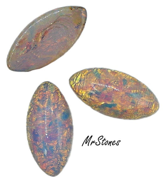 15x7mm (3175) Czech Fire Opal Marquise Navette Cabochon