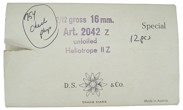 16mm (2042z) Heliotrope II Unfoiled Swarovski DS Co. Specialty