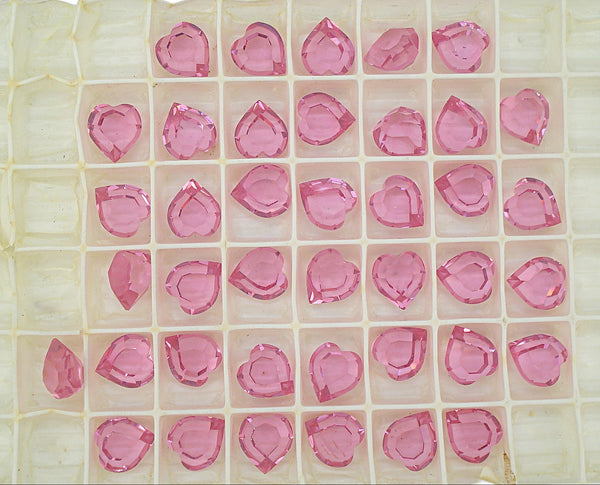 8.8x8mm (4810) Rose Pink Unfoiled Heart Shape Channel cut