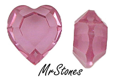 8.8x8mm (4810) Rose Pink Unfoiled Heart Shape Channel cut