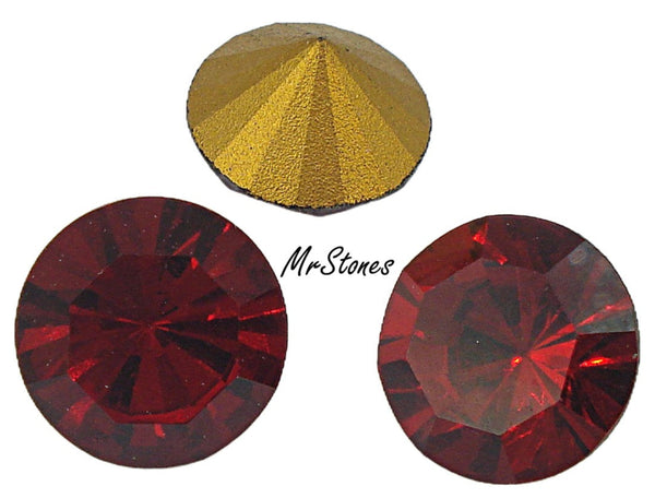 14.2mm (1102) (60ss) Siam Red Round Swarovski Larger Table Cut