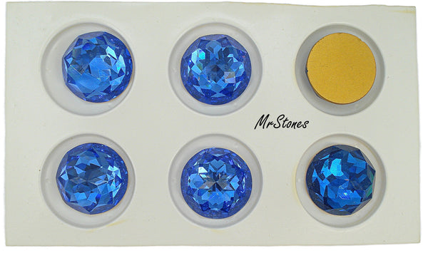 22mm (2040) Sapphire Blue Round Rauten Rose Swarovski Specialty Flat Back