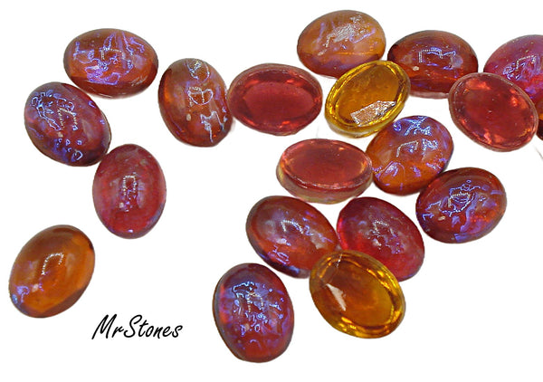 8x6mm (1685) Old Mexican Opal Oval Cabochon Dragon's Breath