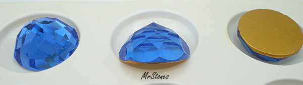 22mm (2040) Sapphire Blue Round Rauten Rose Swarovski Specialty Flat Back