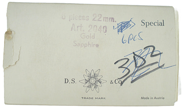 22mm (2040) Sapphire Blue Round Rauten Rose Swarovski Specialty Flat Back