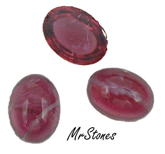 8x6mm (1685) Flawed Ruby Glass Oval Cabochon