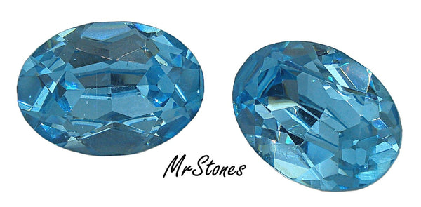 18x13mm (4140) Aqua Blue Oval Shape Swarovski KS Co