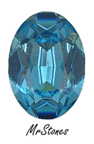 18x13mm (4140) Aqua Blue Oval Shape Swarovski KS Co