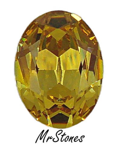 16x12mm (4140) M/C Light Topaz Oval Shape Swarovski DS Co.