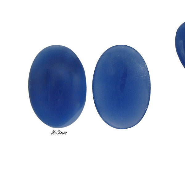 35x25mm Natural Blue Agate Oval Cabochon