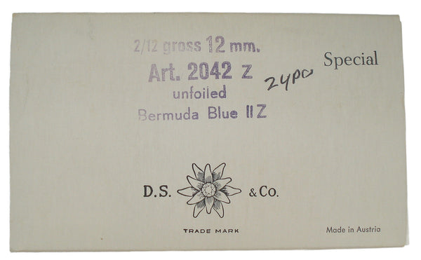 12mm (2042z) Bermuda Blue Swarovski DS Co Specialty