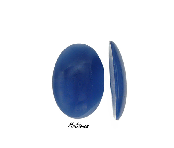 35x25mm Natural Blue Agate Oval Cabochon