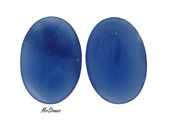 35x25mm Natural Blue Agate Oval Cabochon