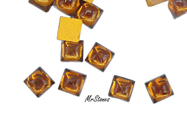 6mm (2062) Smoked Topaz Square High Dome Cabochon