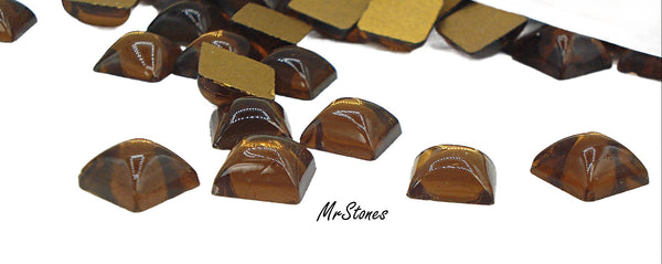 6mm (2062) Smoked Topaz Square High Dome Cabochon
