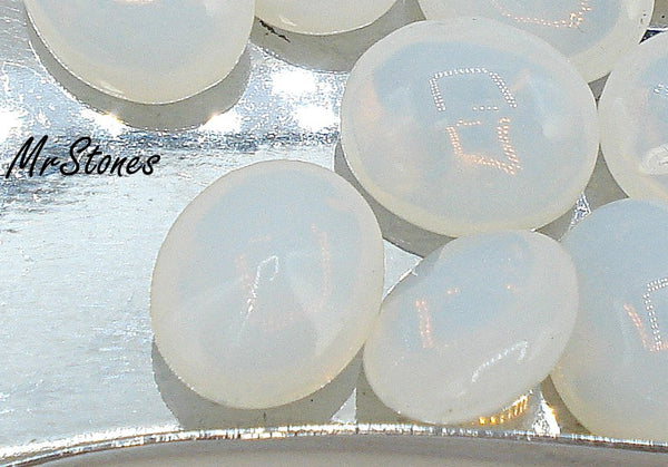 12x10mm (3188) White Opal Unfoiled Oval Buff Top Doublet