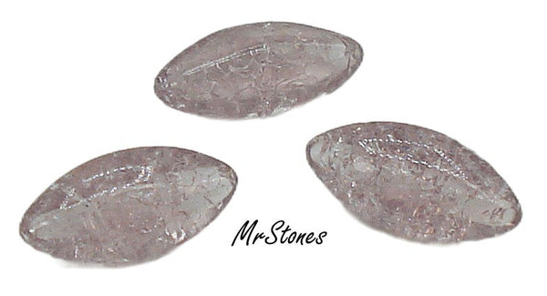 10x5mm (3146) Light Amethyst Crackle Marquise Navette Buff Top Doublet