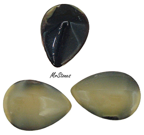 18x13mm (3101) Beige Silk Pear Pendeloque Teardrop Buff Top Doublet