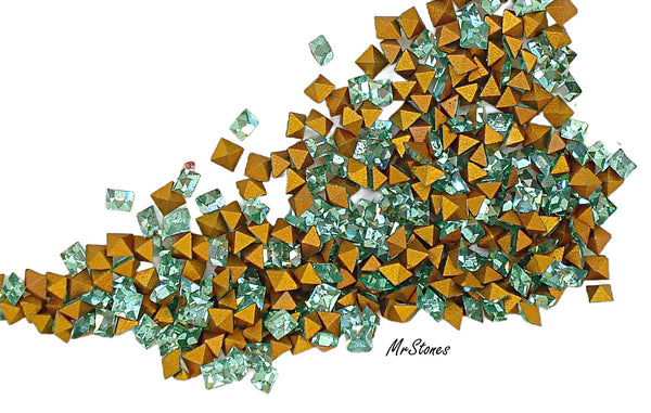 1.9mm (4400) Peridot Green Swarovski Square Shape