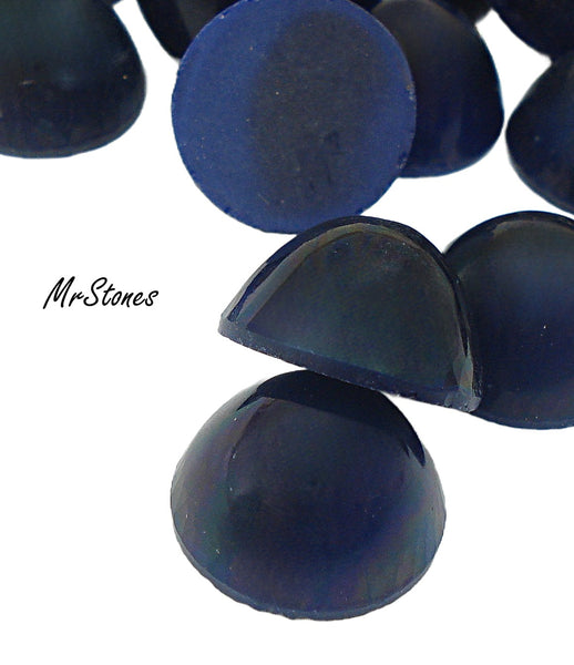 13mm (2099/4) Lapis Blue High Dome 7mm Glass Round Cabochon