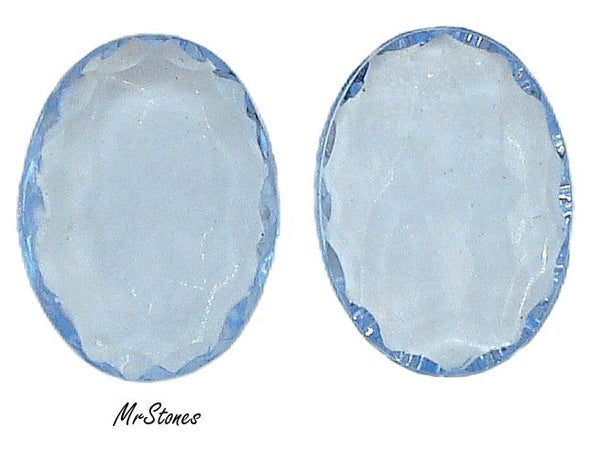 18x13mm (4117) Light Sapphire Oval Shallow Cut Scalloped Edge