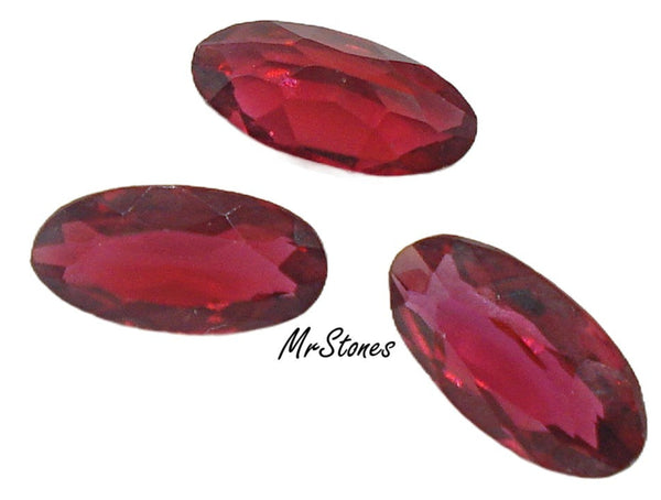 16x8mm (4123) M/C Ruby Red Unfoiled Oval Shape