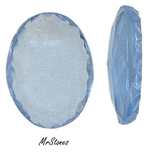 18x13mm (4117) Light Sapphire Oval Shallow Cut Scalloped Edge