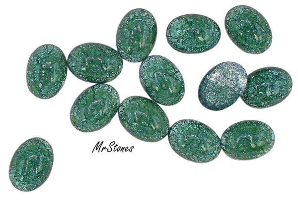 18x13mm (1685) Green Opal Oval Cabochon #2
