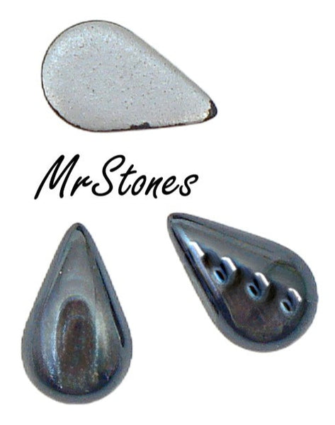 10x6mm (2390/4) Jet-Hematite Pear Shape Cabochon Swarovski