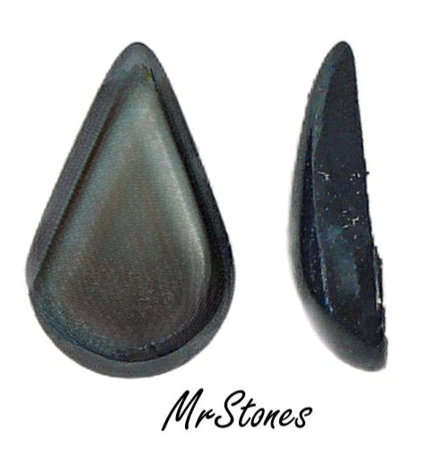 10x6mm (2390/4) Jet-Hematite Pear Shape Cabochon Swarovski