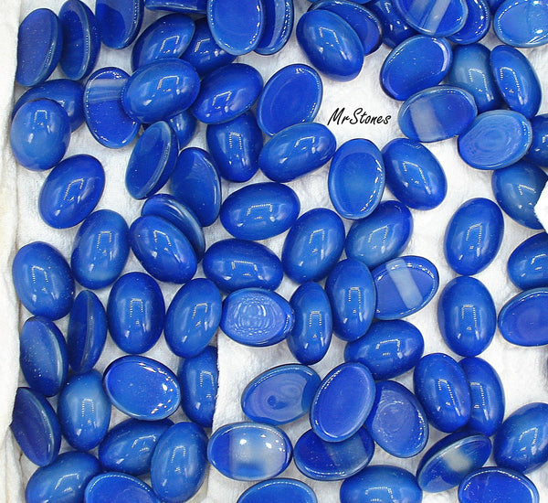 14x10mm (2195) Lapis Blue Glass Oval Cabochon 8pk/$1.00